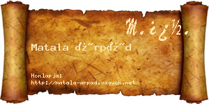 Matala Árpád névjegykártya
