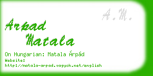 arpad matala business card