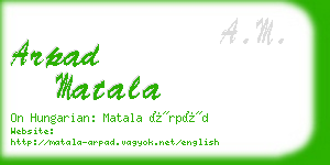 arpad matala business card